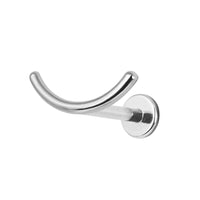 Titanium Internally Threaded Labrets 1.2mm - Smile Curved Bar