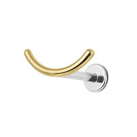 Titanium Internally Threaded Labrets 1.2mm - Smile Curved Bar