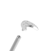 Titanium Internally Threaded Labrets 1.2mm - Hammered Crescent Moon