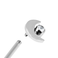 Titanium Internal Crescent Moon and Jewel Top