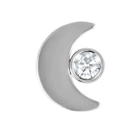Titanium Internal Crescent Moon and Jewel Top
