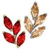 Titanium Internal Claw Set Marquise Jewelled Leaf Top