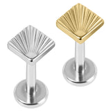 Titanium Internally Threaded Labrets 1.2mm - Ridged Diamond