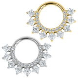Titanium Verity Princess Jewelled Hinged Clicker Ring