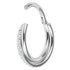 Titanium Pave Set Jewelled Crossover Hinged Clicker Ring