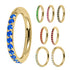 Gold Titanium 1.2mm Kai Pave Set Jewelled Edge Hinged Clicker Ring