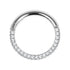 Titanium Pave Set 3 Sided Jewelled Hinged Clicker Ring