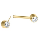 Titanium Threadless Double Jewelled Nipple Bar - Front Facing Jewelled Disks