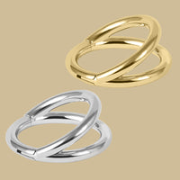 Titanium Double Band Hinged Clicker Ring