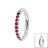 Titanium 1.2mm Kai Pave Set Jewelled Edge Hinged Clicker Ring