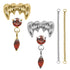 Titanium Internal Thread Labrets 1.2mm - Vampire Fangs VS Jewelled Solitaire with Marquise Drop Halloween Chain Pack