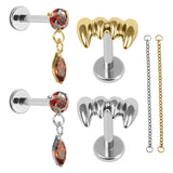 Titanium Internal Thread Labrets 1.2mm - Camilla Vampire Halloween Chain Pack
