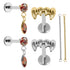 Titanium Internal Thread Labrets 1.2mm - Vampire Fangs VS Jewelled Solitaire with Marquise Drop Halloween Chain Pack