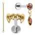 Titanium Internal Thread Labrets 1.2mm - Vampire Fangs VS Jewelled Solitaire with Marquise Drop Halloween Chain Pack