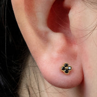 Titanium Internally Threaded Labrets 1.2mm - Jewelled Vintage Clover