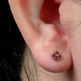 Titanium Internally Threaded Labrets 1.2mm - Jewelled Vintage Clover