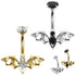 Belly Bar - Titanium Internal Thread Jewelled Flying Vampire Bat