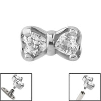 Steel Jewelled Bow for Internal Thread shafts in 1.6mm. Also fits Dermal Anchor