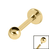 Gold Plated Titanium (PVD) Internally Threaded Labrets 1.6mm (cloned)