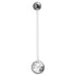 Pregnancy Bioflex and Surgical Steel Single Jewelled Belly Bars (formerly PTFE)