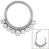 Steel Bezel Set Jewelled Hinged Clicker Ring