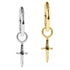 Steel Hinged Segment Ring with Steel Mini Dagger Charm