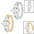 Steel Huggie Belly Clicker Ring - Leilani Marquise Trio
