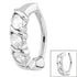 Steel Huggie Belly Clicker Ring - Claw Set Triple Jewel