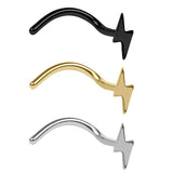 Steel Lightning Bolt Nose Stud