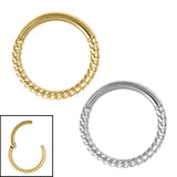Steel Twisted Rope Hinged Clicker Ring