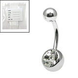 Sterile Steel Jewelled Belly Bars