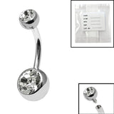 Sterile Titanium Internal Thread Double Jewelled Belly Bar