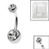 Sterile Titanium Internal Thread Double Jewelled Belly Bar