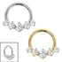 Titanium 5 Claw Set Jewel Hinged Clicker Ring