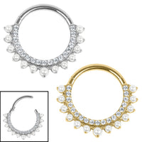 Titanium Arielle Pearl Hinge Ring