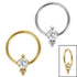 Titanium BCR with Titanium Clip In Bezel Set Single Jewelled Asia