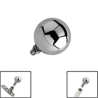 Titanium Ball for Internal Thread shafts in 1.6mm. Also fits Dermal Anchor