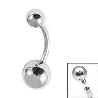 Titanium Internally Threaded Belly Bar 1.6mm