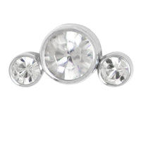 Titanium Internally Threaded Labrets 1.2mm - Infinity 3 Bezel Set Jewelled Crescent