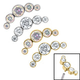 Titanium (Infinity) Bezel Set 5 Jewel Crescent for Internal Thread shafts in 1.2mm
