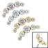 Titanium (Infinity) Bezel Set 5 Jewel Crescent for Internal Thread shafts in 1.2mm