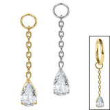 Titanium Charm - Jewelled Droplet Charm