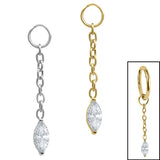 Titanium Charm - Jewelled Marquise