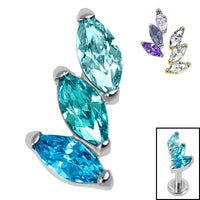 Titanium Claw Set 3 Jewel Climbing Marquise Fan Top for Internal Thread shafts in 1.2mm