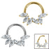 Titanium Claw Set Falling Leaves Marquise Hinged Clicker Ring