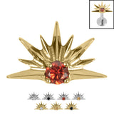 Titanium Claw Set Jewelled Radiant Sunset Top for Internal Thread shafts in 1.2mm