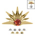 Titanium Claw Set Jewelled Radiant Sunset Top for Internal Thread shafts in 1.2mm