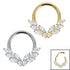 Titanium Claw Set Marquise Jewelled Laurel Wreath Hinged Clicker Ring