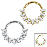 Titanium Claw Set Moonlight Jewelled Hinged Clicker Ring
