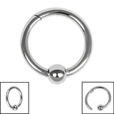 Titanium Hinged Ring with Ball